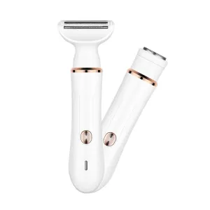 2-in-1 Electric Lady Shaver with Precision Tip | Portable & Rechargeable Grooming Tool