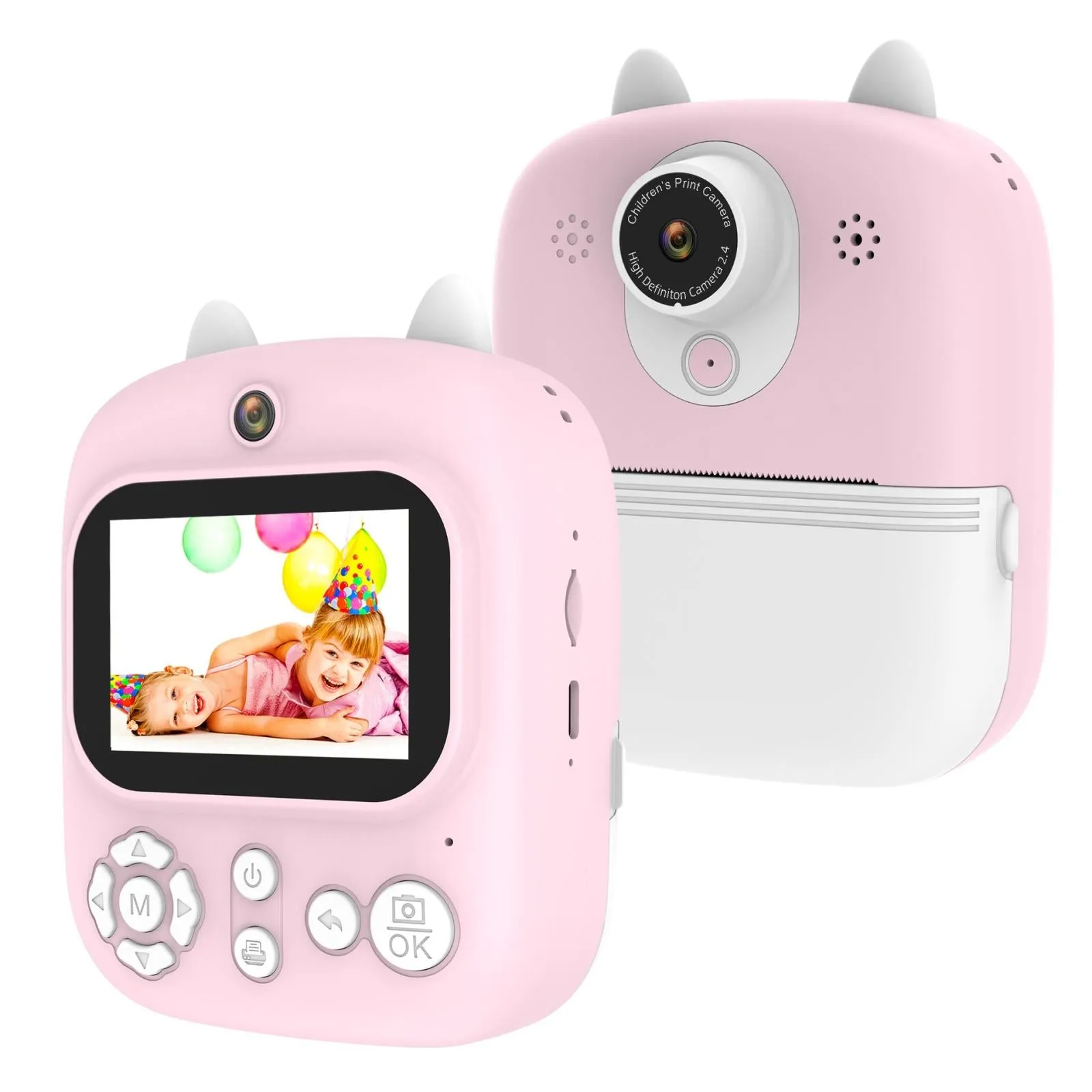32GB Instant Camera with 2.4" Display & Card Reader for Kids | 1200W | Blue | 32GB   Card Reader | Pink