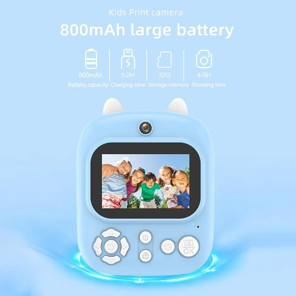 32GB Instant Camera with 2.4" Display & Card Reader for Kids | 1200W | Blue | Standard Blue