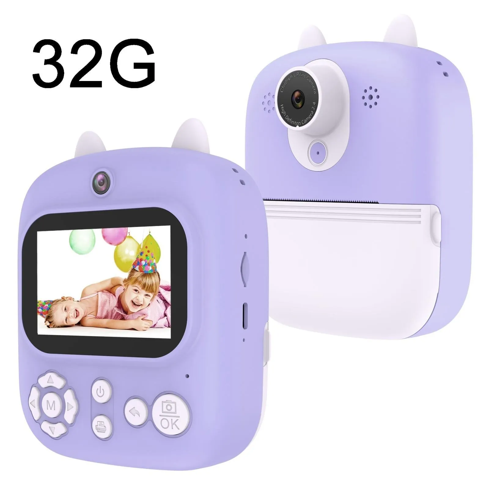 32GB Instant Camera with 2.4" Display & Card Reader for Kids | 1200W | Blue | Standard Blue