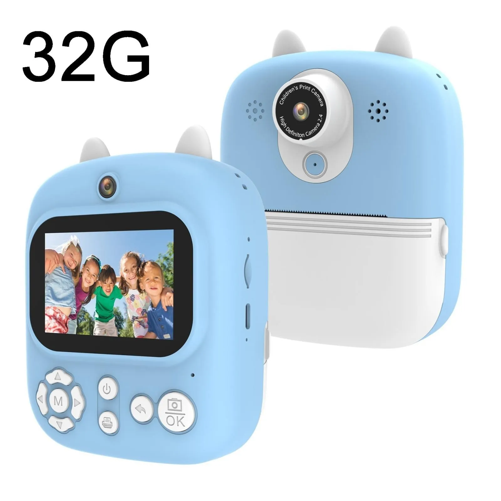 32GB Instant Camera with 2.4" Display & Card Reader for Kids | 1200W | Blue | Standard Blue