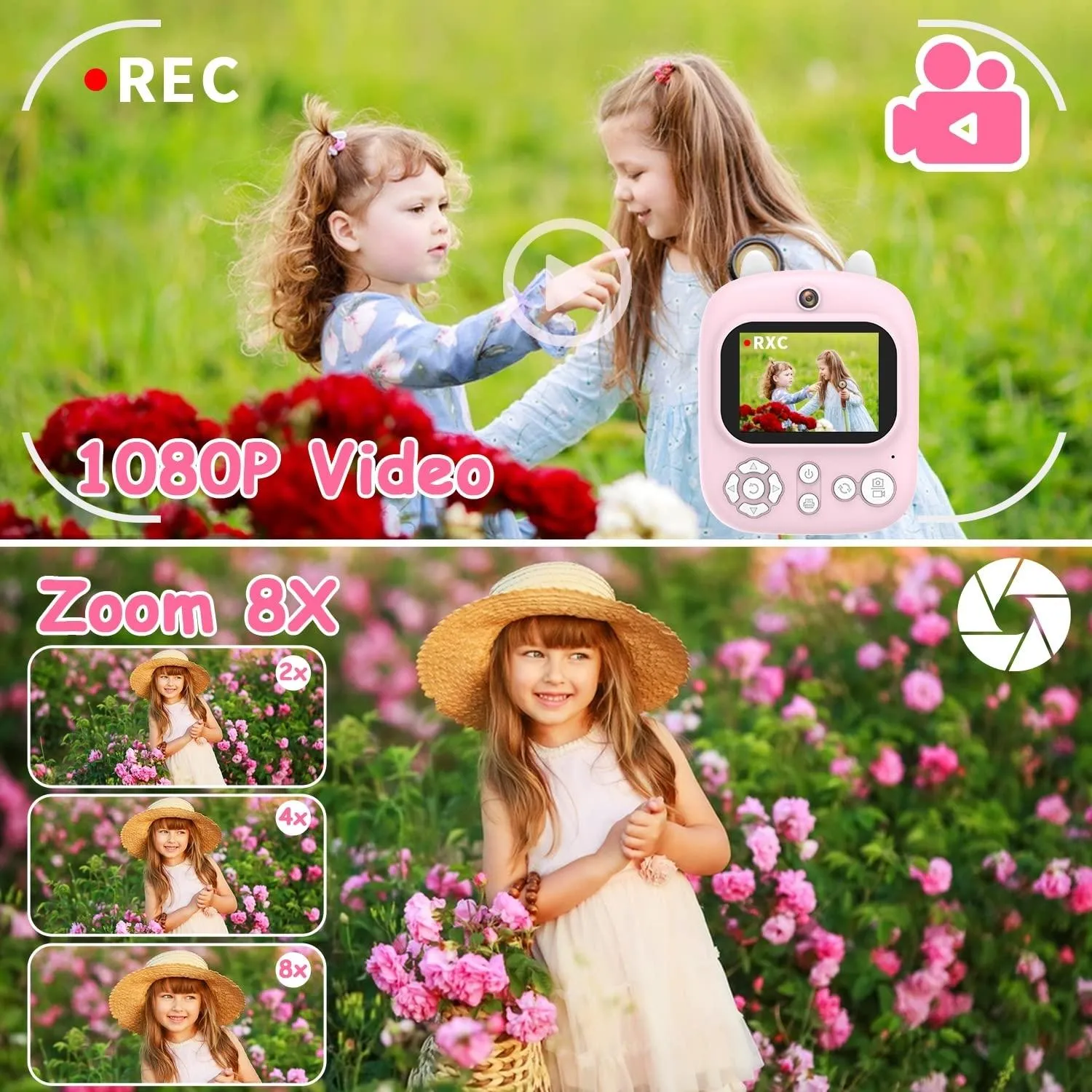 32GB Instant Camera with 2.4" Display & Card Reader for Kids | 1200W | Blue | Standard Blue