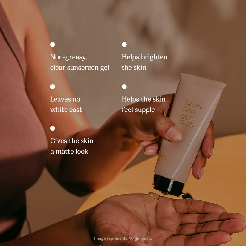 82°E By Deepika Padukone Licorice Beam SPF 40 PA    Sunscreen Gel With Licorice and Ceramides, UVA/UBA