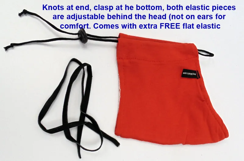 Adjustable Elastic Fabric Face Mask with Clasp (Won't Hurt Ears)