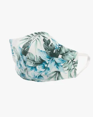 Naked & Famous Denim Protection Face Mask - Tropical Print / White