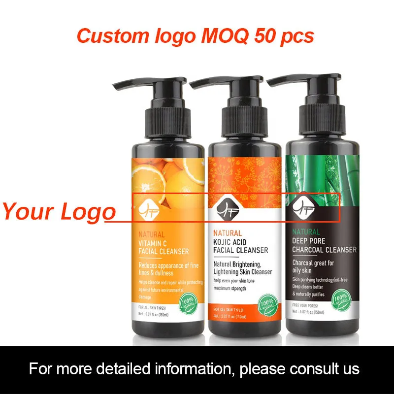 Natural Face Wash Set – Charcoal & Kojic Acid with Vitamin C Cleanser