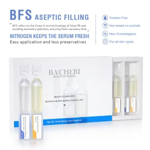 OEM Customized Hot Sale Retinol Peptides Vitamin E & C Anti-Aging Face Serum, Toner & Ampoules for Fine Lines & Wrinkles Removal