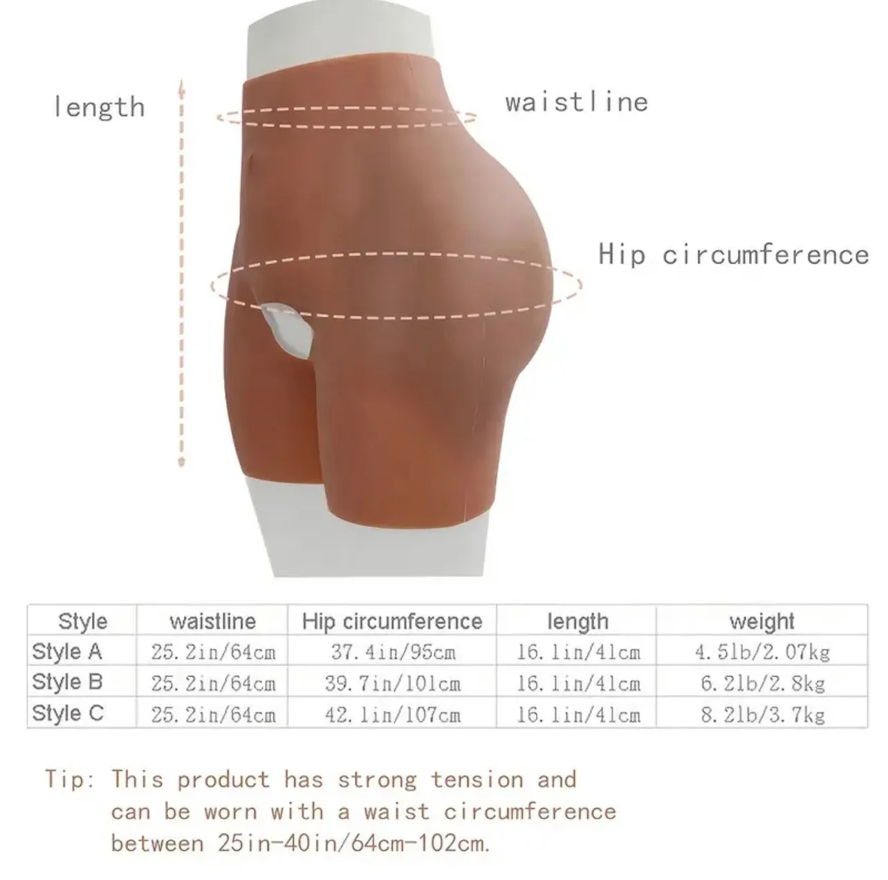 Silicone Body Shaping Butt Lifting Prosthetic Undergarment- Reusable