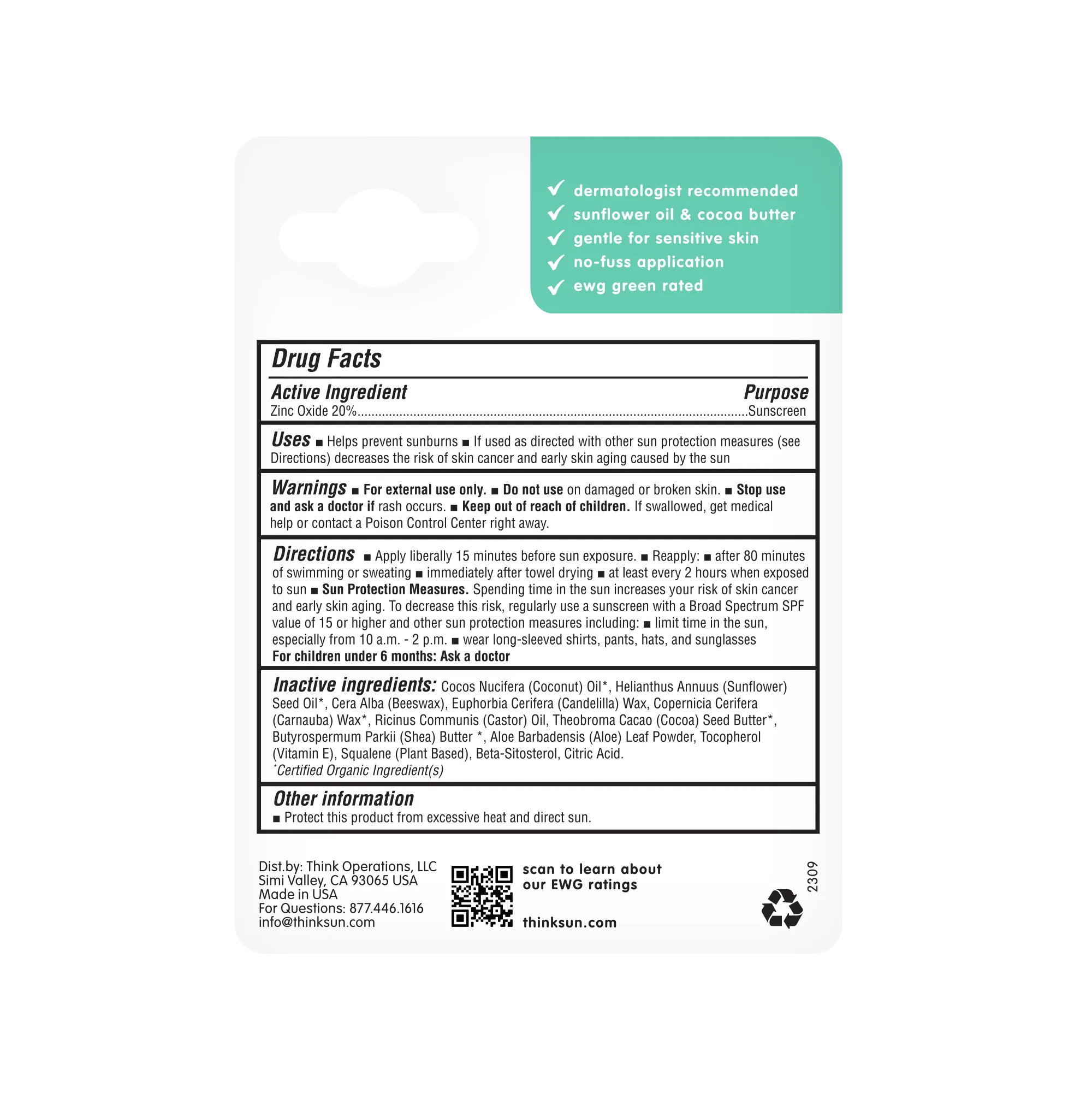 SPF 30 Face & Body Sunscreen Stick
