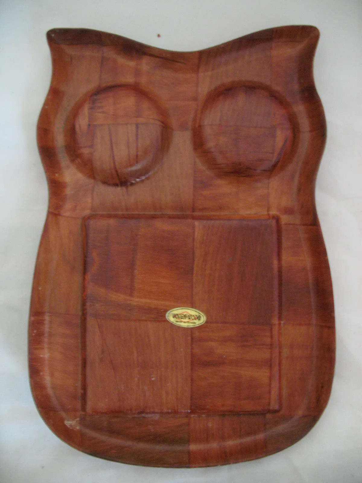 Wood Wooden OWL DISPLAY TRAY Salt Pepper Sugar Cream TILE COASTER Kitchen Decors